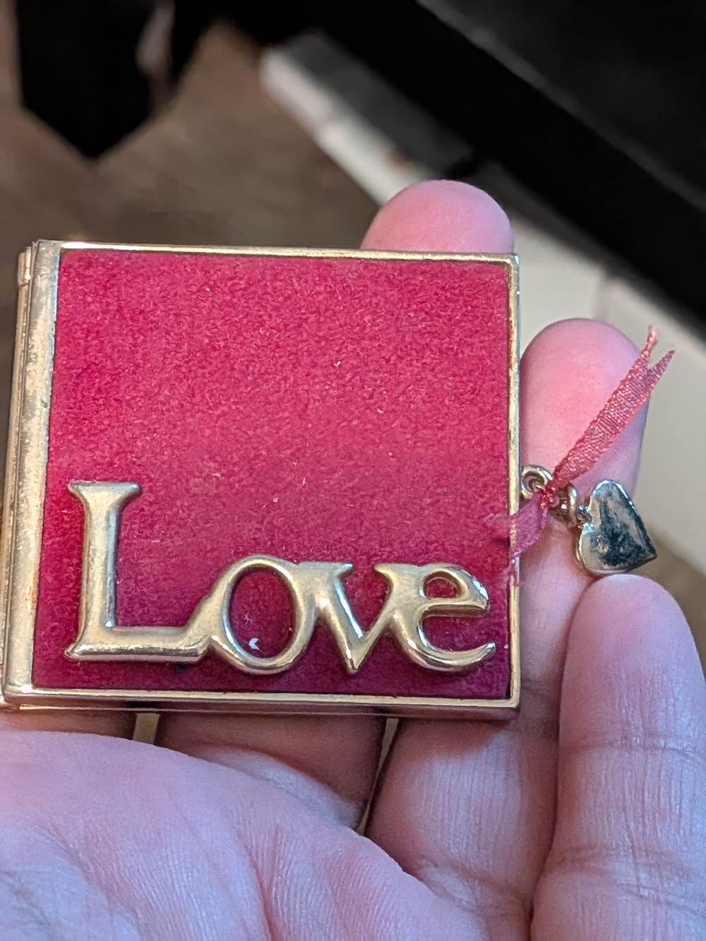 Love‎ Vintage  Pendant Charm in Pink and Gold